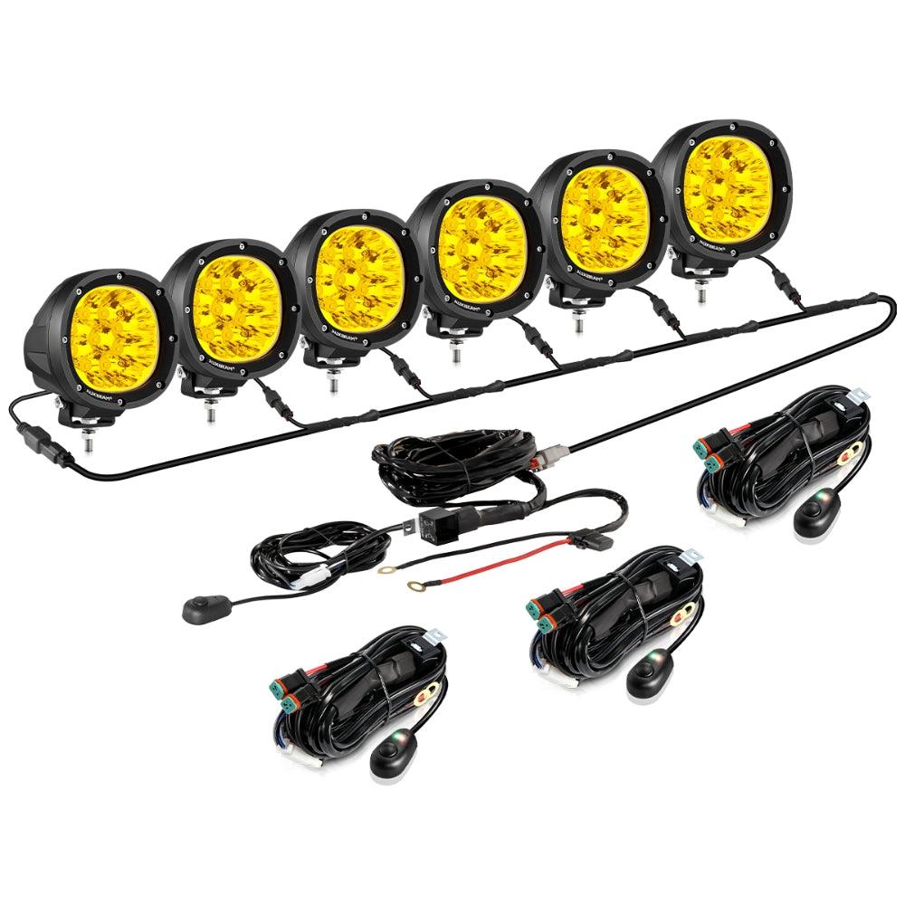 Auxbeam Set of 6 4in SPOT AMBER POD LIGHTS