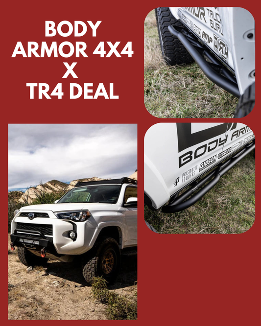 BODY ARMOR 4X4 2014-2022 TOYOTA 4 RUNNER HILINE FRONT WINCH BUMPER AND ROCK SLIDERS
