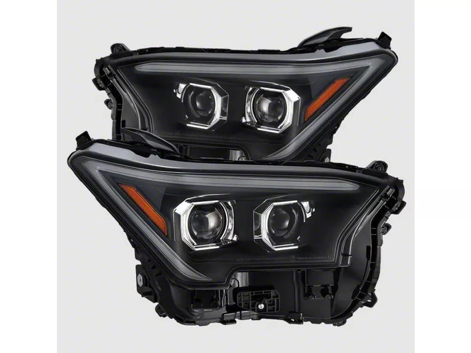 24-26 Tacoma AlphaRex LUXX-Series LED Projector Headlights; Black Housing; Clear Lens