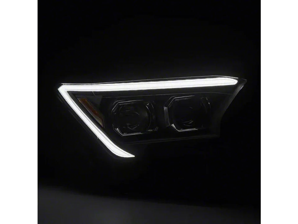 24-26 Tacoma AlphaRex LUXX-Series LED Projector Headlights; Black Housing; Clear Lens