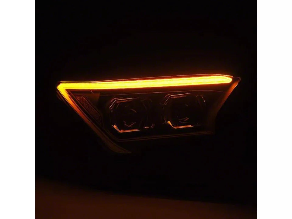 24-26 Tacoma AlphaRex LUXX-Series LED Projector Headlights; Black Housing; Clear Lens