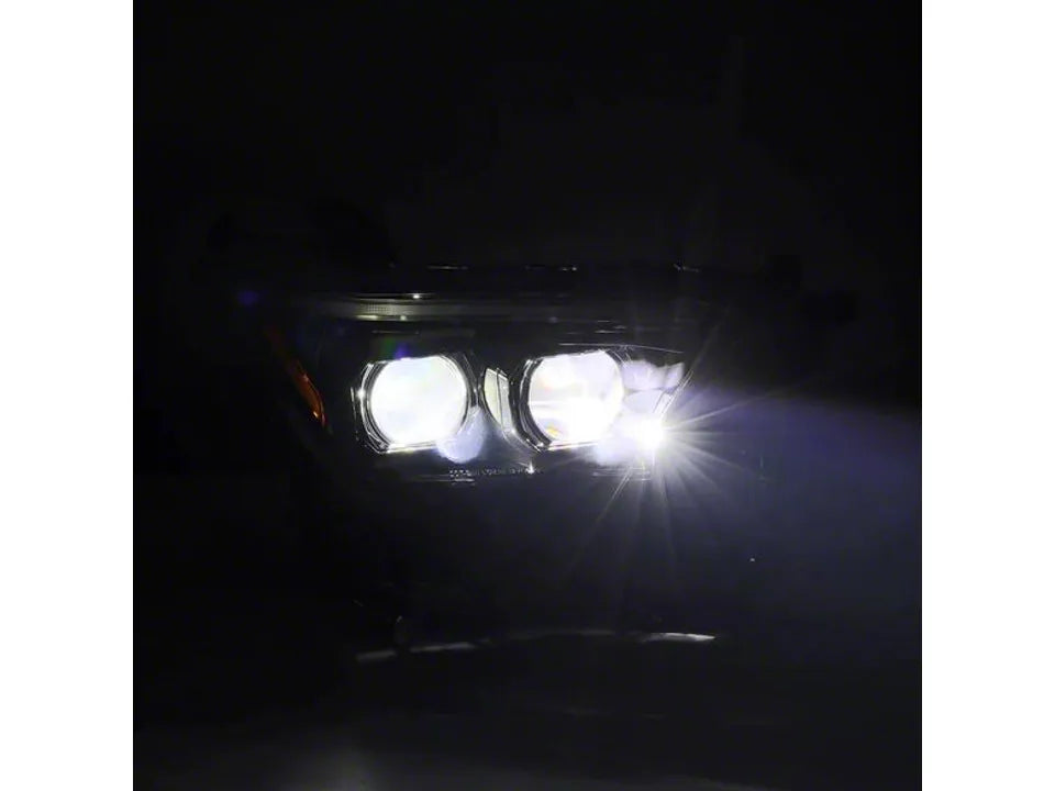 24-26 Tacoma AlphaRex LUXX-Series LED Projector Headlights; Black Housing; Clear Lens
