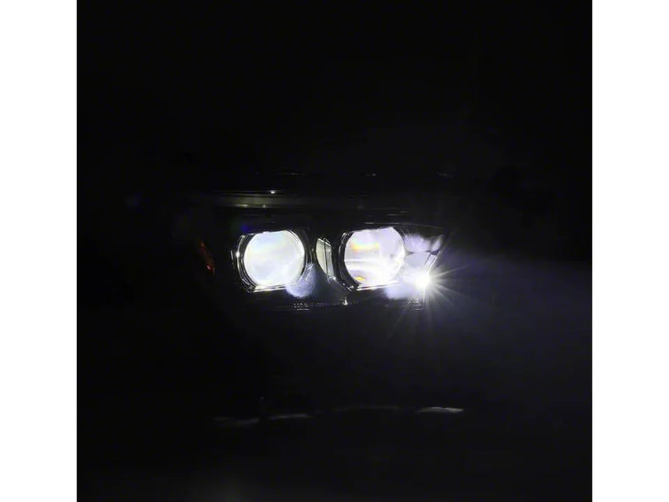 24-26 Tacoma AlphaRex LUXX-Series LED Projector Headlights; Black Housing; Clear Lens