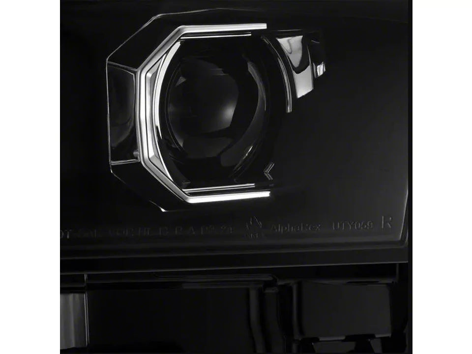 24-26 Tacoma AlphaRex LUXX-Series LED Projector Headlights; Black Housing; Clear Lens