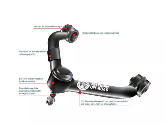 Freedom Offroad Front Upper Control Arms for 2 to 4-Inch Lift
(05-23 6-Lug Tacoma)
