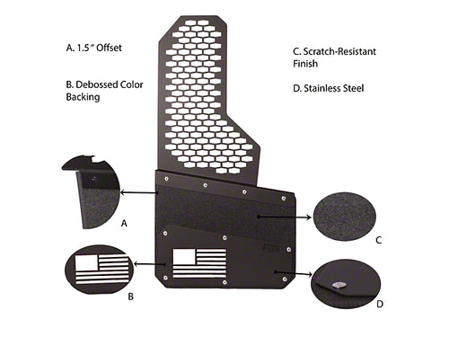 8-Inch Merica Mud Flaps with Rekmesh; Front or Rear; White (Universal; Some Adaptation May Be Required)