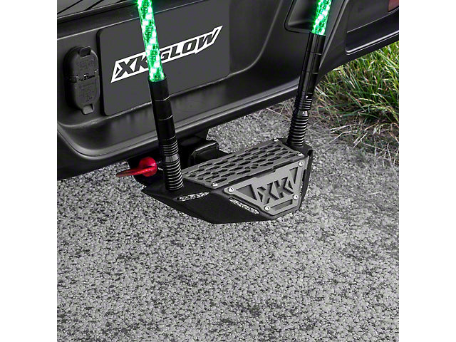 XK Glow 2-Inch Hitch Receiver Step and Whip Plate (Universal; Some Adaptation May Be Required)