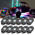 12PCS/SET RGB LED ROCK LIGHT SET WITH BLUETOOTH CONTROLLER FOR ATV UTV