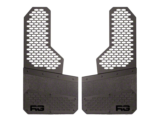 8-Inch Rek Mesh Offset Mud Flaps; Front or Rear; Black (Universal; Some Adaptation May Be Required)