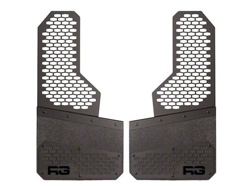 8-Inch Rek Mesh Offset Mud Flaps; Front or Rear; Black (Universal; Some Adaptation May Be Required)