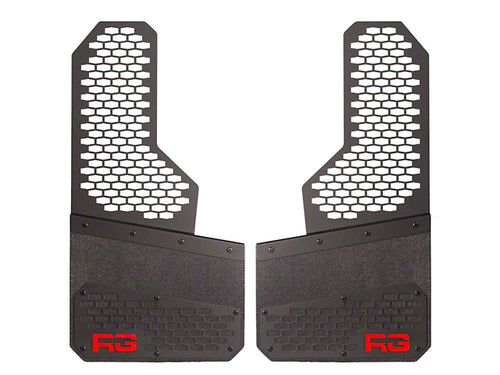 8-Inch Rek Mesh Offset Mud Flaps; Front or Rear; Red (Universal; Some Adaptation May Be Required)