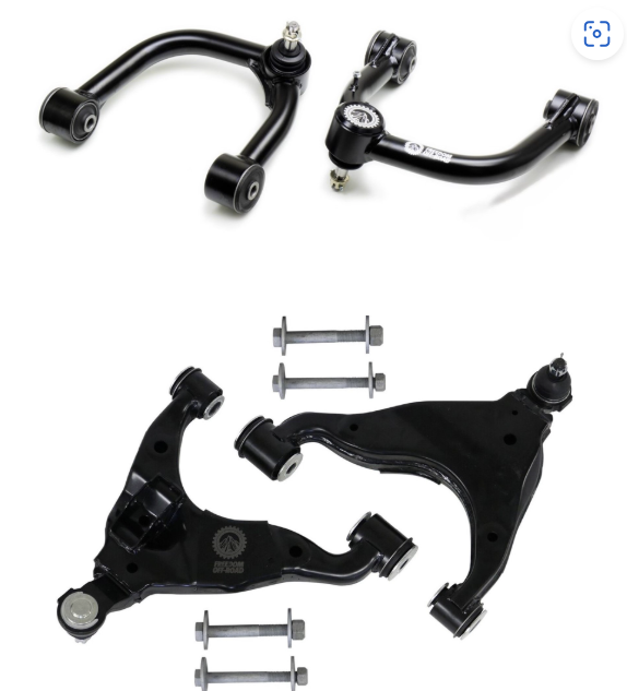 Front Upper and Lower Control Arms w/ Cam Bolts for 2-4" Lift
