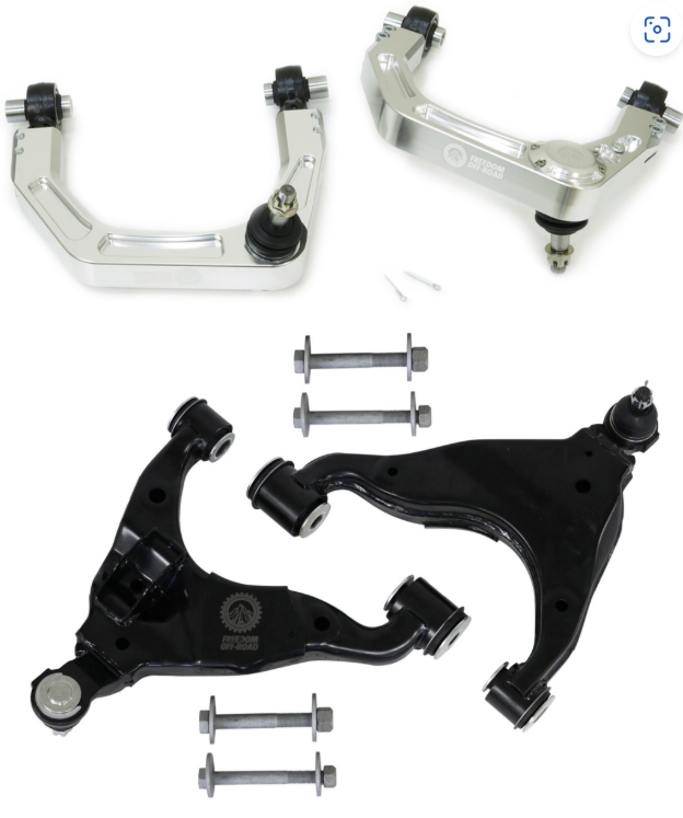 Billet Front Upper Control Arms + OEM Replacement Lower Control Arms for 2-4" Lift(NON-KDSS)