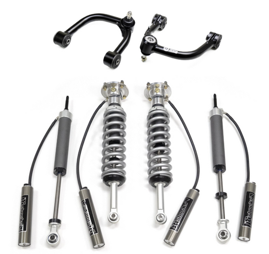 JRi 1.75" - 3" 2024 Gen 4 Tacoma Leveling Kit w. 6-Stage Adjust Coilover Remote Reservoir Shocks + Front Upper Control Arms