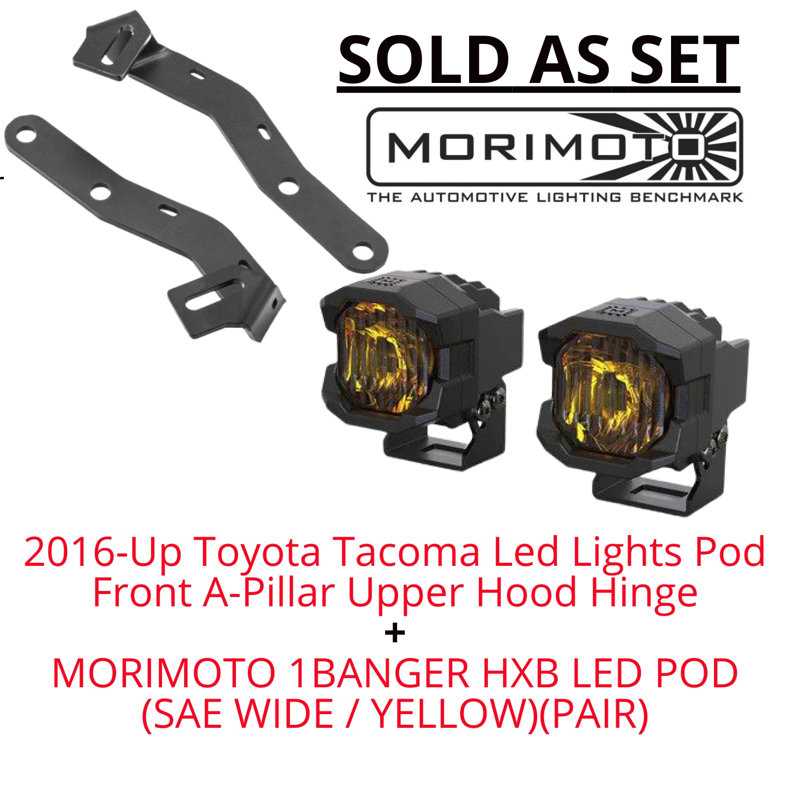 SET - MORIMOTO 1BANGER HXB LED POD (SAE WIDE / YELLOW)(PAIR)