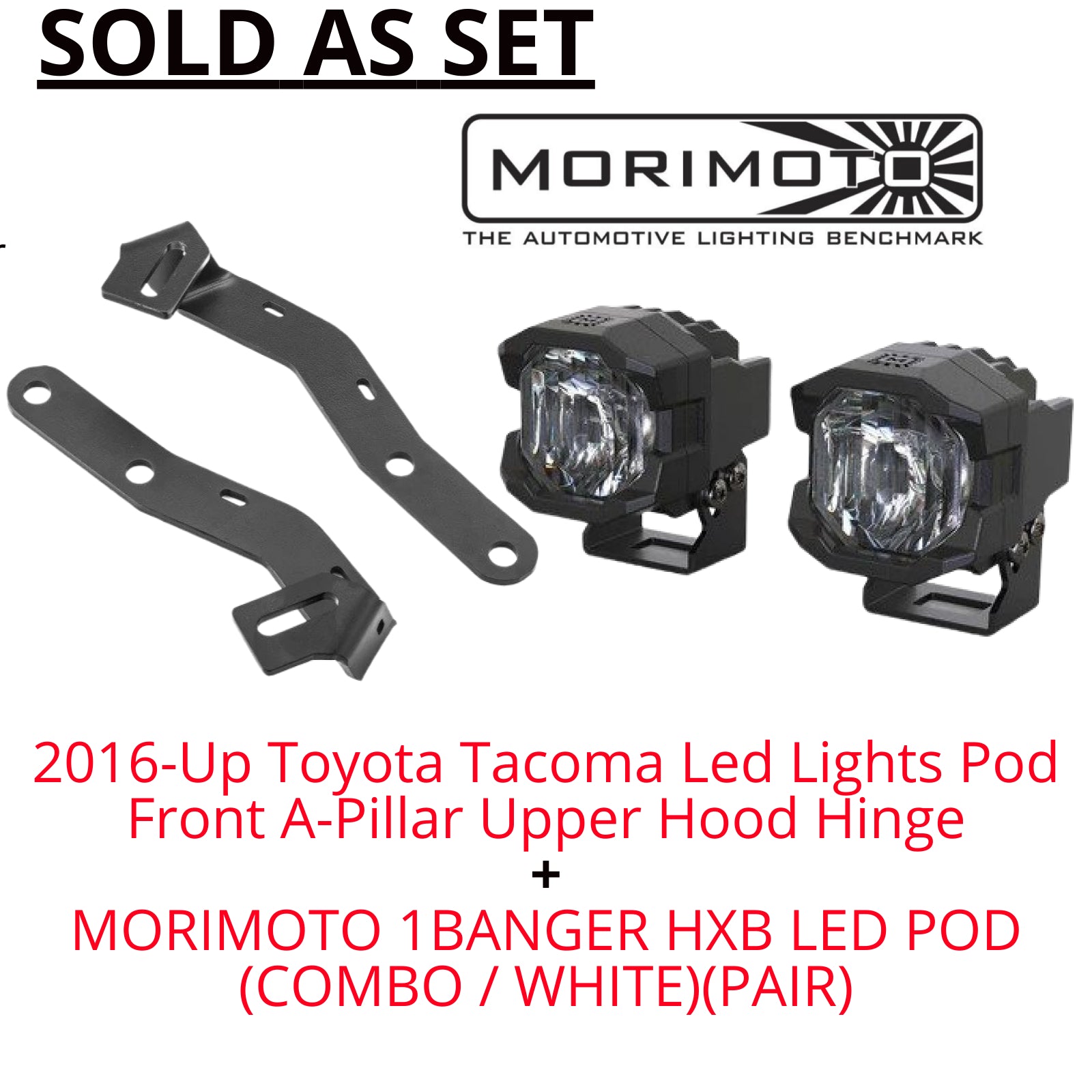 SET - MORIMOTO 1BANGER HXB LED POD (COMBO / WHITE)(PAIR)
