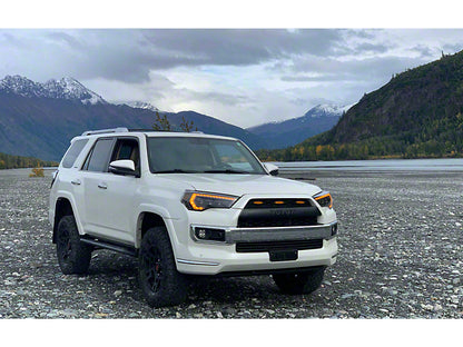 Morimoto XB LED Headlights with Amber DRL; Black Housing; Clear Lens (21-23 4Runner w/ Factory LED Low/Halogen High Beam Headlights)