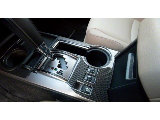 Transmission Console Accent Trim; Domed Carbon Fiber (14-23 4Runner)