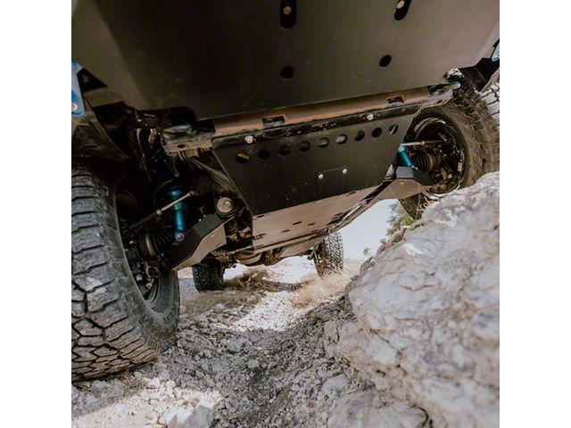 Cali Raised Steel Front Skid Plate; Black