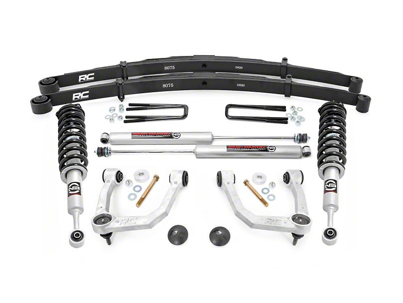 Rough Country 3.50-Inch Series II Bolt-On Suspension Lift Kit with V2 Monotube Shocks and Rear Leaf Springs (05-23 6-Lug Tacoma)