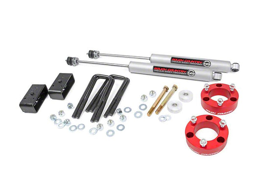 Rough Country 3-Inch Suspension Lift Kit with Premium N3 Shocks and Red Spacers (05-23 6-Lug Tacoma)
