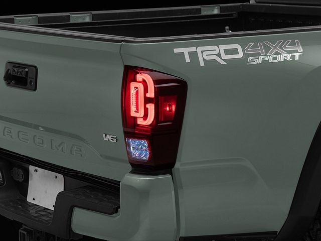 Raxiom XW Series Sequential LED Tail Lights; Black Housing, Red Lens (16-23 Tacoma)