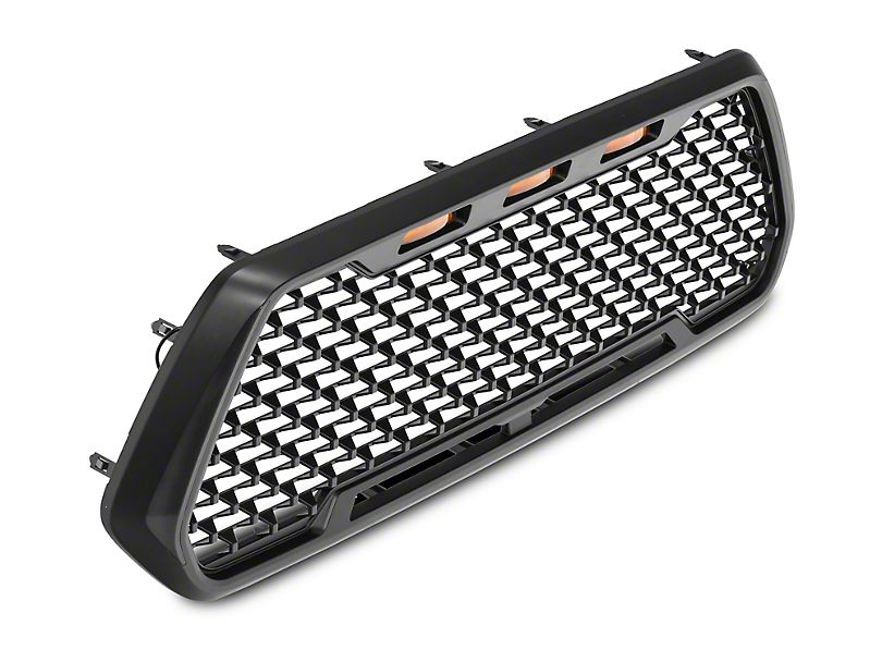 Horizon Series Upper Replacement Grille with Amber LED Running Lights; Matte Black (16-23 Tacoma)