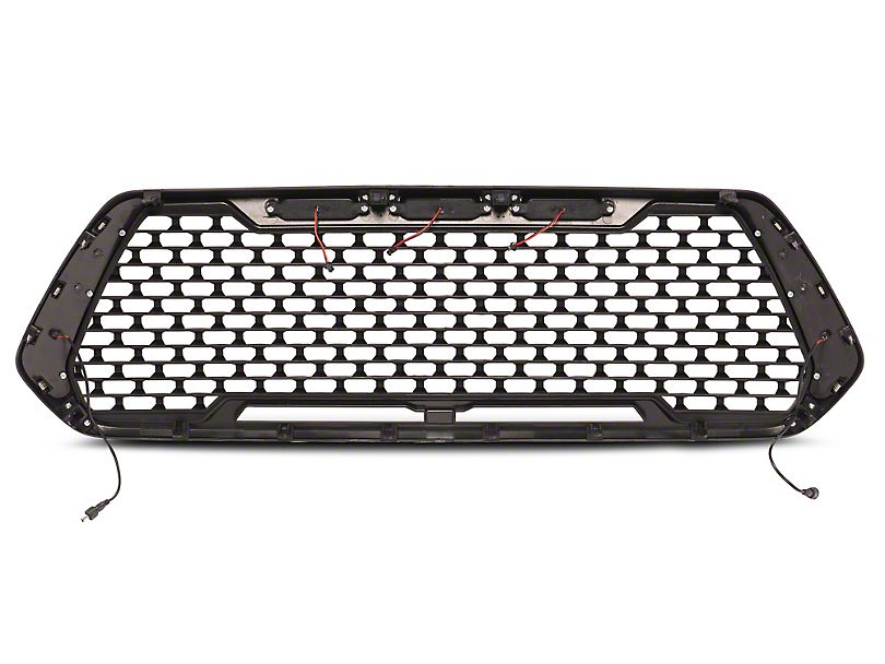 Horizon Series Upper Replacement Grille with Amber LED Running Lights; Matte Black (16-23 Tacoma)