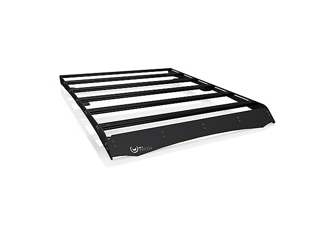 Prinsu Special Edition Roof Rack with LP4 Light Pod Cutout Wind Deflector; Black (05-23 Tacoma Double Cab w/ Desert Air Intake Snorkel)