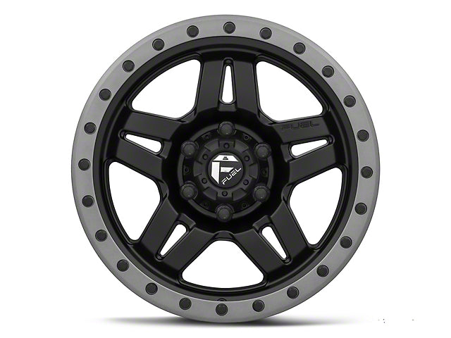 Fuel Wheels Anza Matte Black with Anthracite Ring 6-Lug Wheel; 17x8.5; 6mm Offset