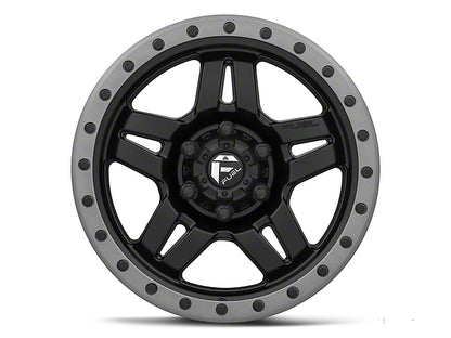 Fuel Wheels Anza Matte Black with Anthracite Ring 6-Lug Wheel; 17x8.5; 6mm Offset