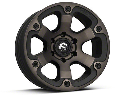 Fuel Wheels Beast Matte Black Machined with Dark Tint 6-Lug Wheel; 17x9; -12mm Offset