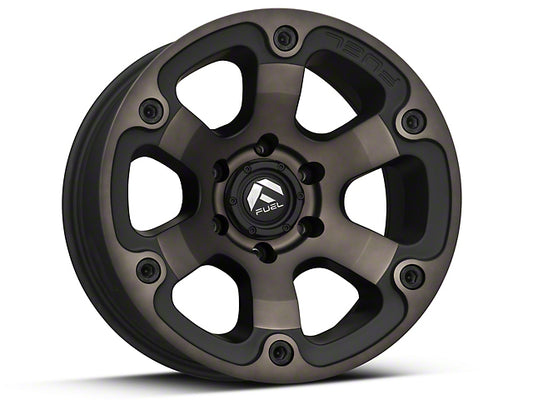 Fuel Wheels Beast Matte Black Machined with Dark Tint 6-Lug Wheel; 17x9; -12mm Offset