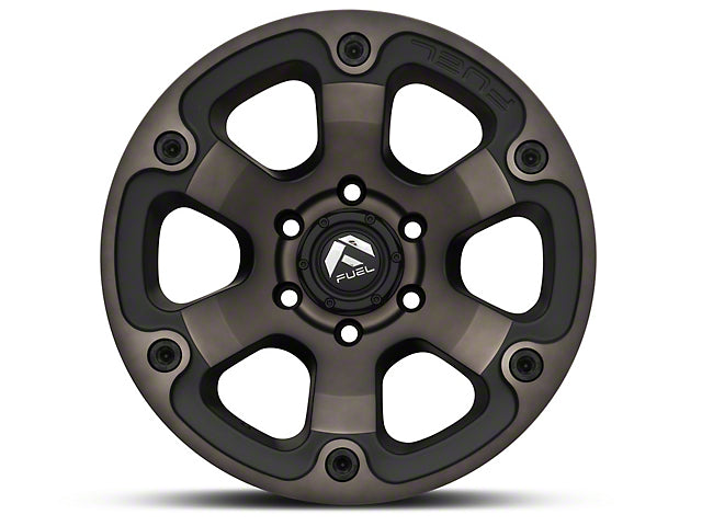 Fuel Wheels Beast Matte Black Machined with Dark Tint 6-Lug Wheel; 17x9; -12mm Offset