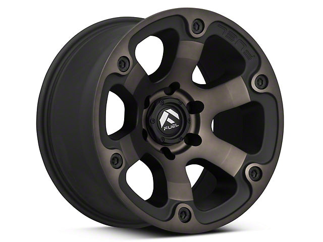 Fuel Wheels Beast Matte Black Machined with Dark Tint 6-Lug Wheel; 17x9; -12mm Offset