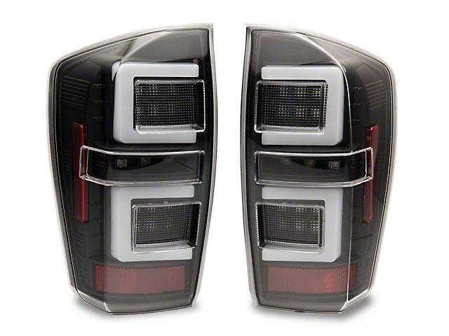 LED Tail Lights; Black Housing; Clear Lens (16-23 Tacoma)