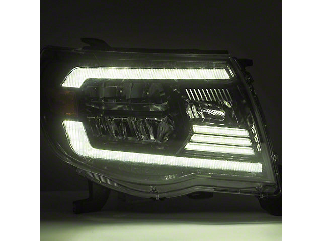 AlphaRex LUXX-Series LED Crystal Headlights; Black Housing; Clear Lens (05-11 Tacoma w/ Factory DRL)