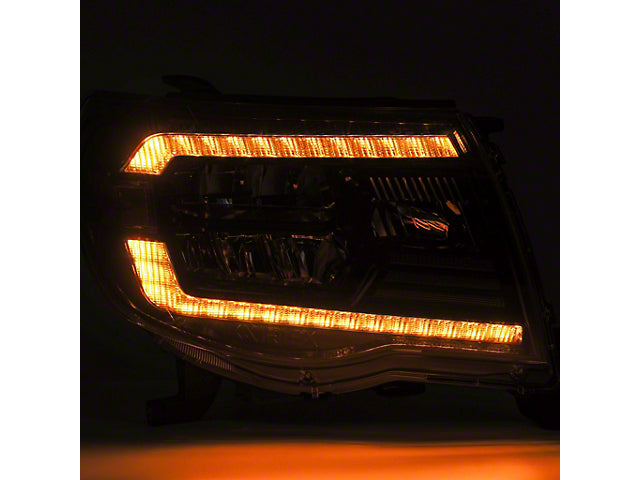 AlphaRex LUXX-Series LED Crystal Headlights; Black Housing; Clear Lens (05-11 Tacoma w/ Factory DRL)