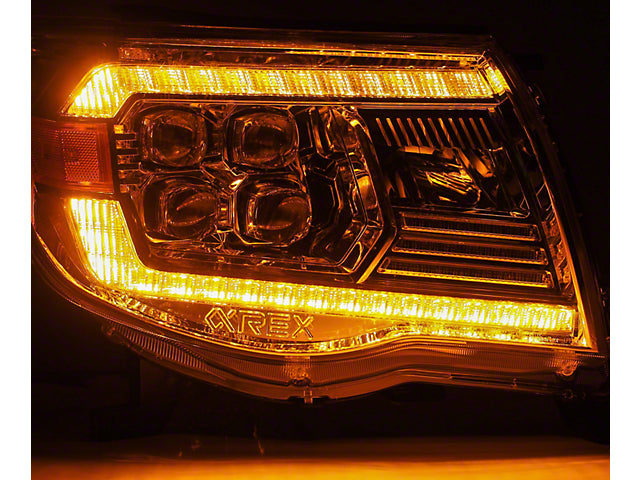 LED Light Bar Projector Headlights; Black Housing; Clear Lens (05-11 Tacoma)