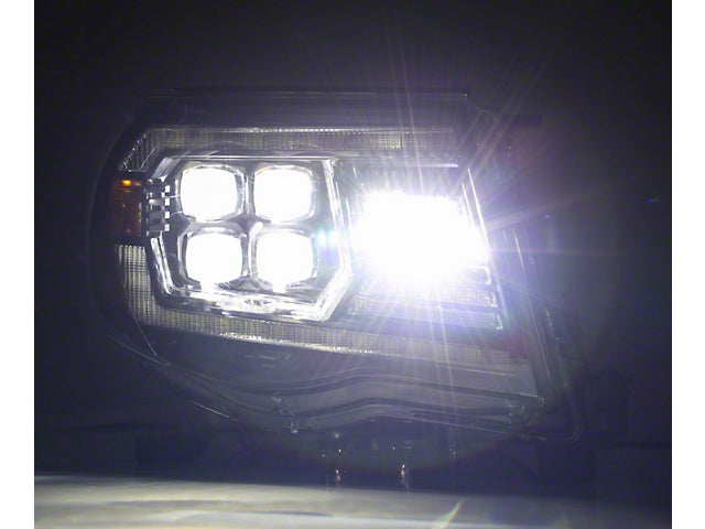 LED Light Bar Projector Headlights; Black Housing; Clear Lens (05-11 Tacoma)