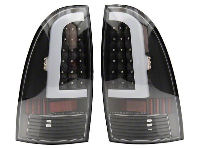 Light Bar LED Tail Lights; Black Housing; Clear Lens (05-15 Tacoma w/ Factory Halogen Tail Lights)