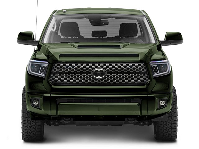 LED C-Bar Projector Headlights with Sequential Turn Signals; Gloss Black Housing; Smoked Lens (14-21 Tundra w/ Factory Halogen Headlights)