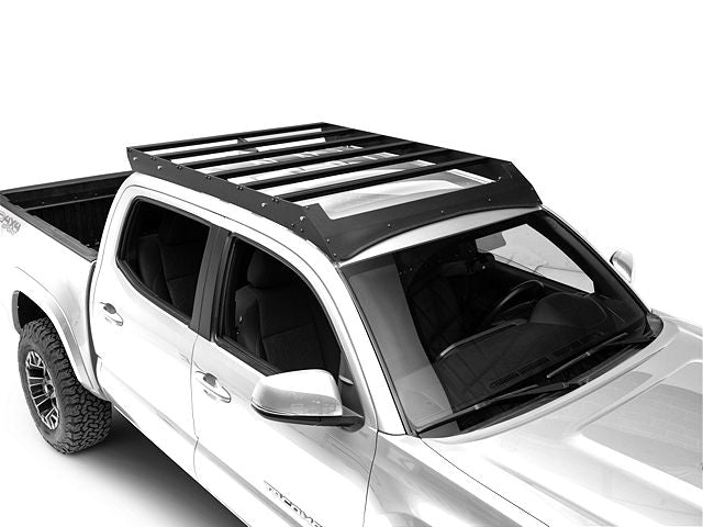 Cali Raised LED Economy Roof Rack with LED Light Bar Cutout; No Lights (05-23 Tacoma Double Cab)