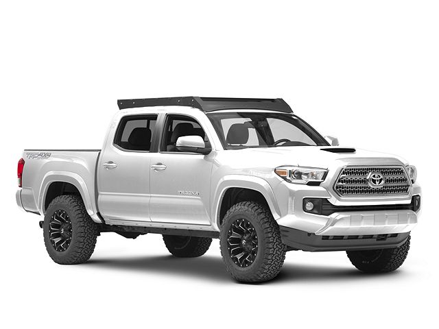 Cali Raised LED Economy Roof Rack with LED Light Bar Cutout; No Lights (05-23 Tacoma Double Cab)