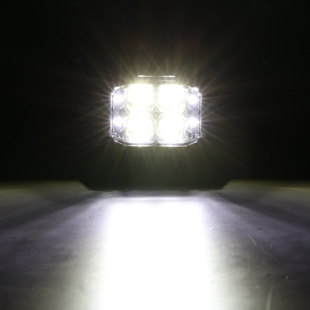V-MAX SERIES | 4 INCH 92W 8960LM COMBO BEAM SIDE SHOOTER LED SQUARE POD LIGHTS WITH AMBER DRL