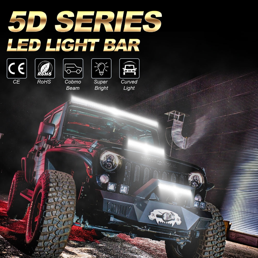 42 INCH 5D SERIES CURVED LED LIGHT BAR & CAR ROOF WINDSHIELD LED LIGHT BAR MOUNTING BRACKET FOR FORD BRONCO 2/4 DOOR 2021 2022