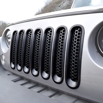 CLIP-IN MESH GRILL INSERTS - MATTE BLACK FOR 07-15 JEEP WRANGLER JK