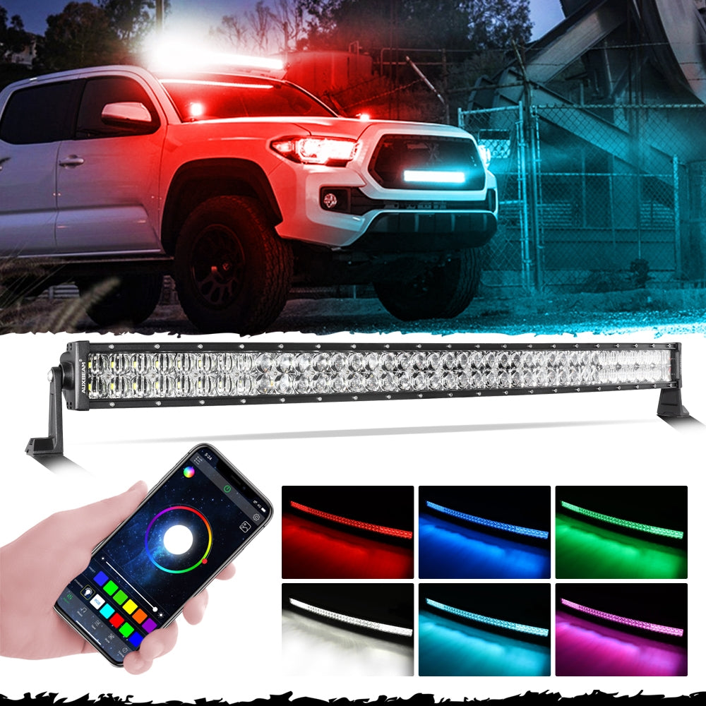 NEW 42 INCH V-PRO SERIES CURVED RGBW COLOR CHANGING OFF ROAD LED LIGHT BAR