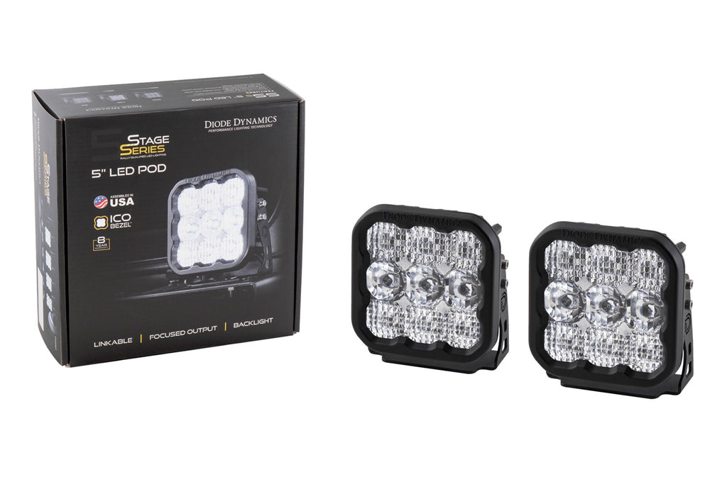 Diode Dynamics SS5 LED POD SPORT WHITE SPOT (PAIR)