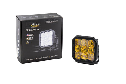 Diode Dynamics SS5 LED POD SPORT YELLOW FLOOD (SINGLE)